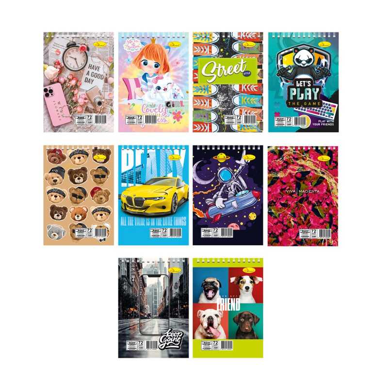 гр Блокнот АП-1715 (36) А7, 72арк, на пружині "Апельсин" ВИДАЄТЬСЯ МІКС ВИДІВ