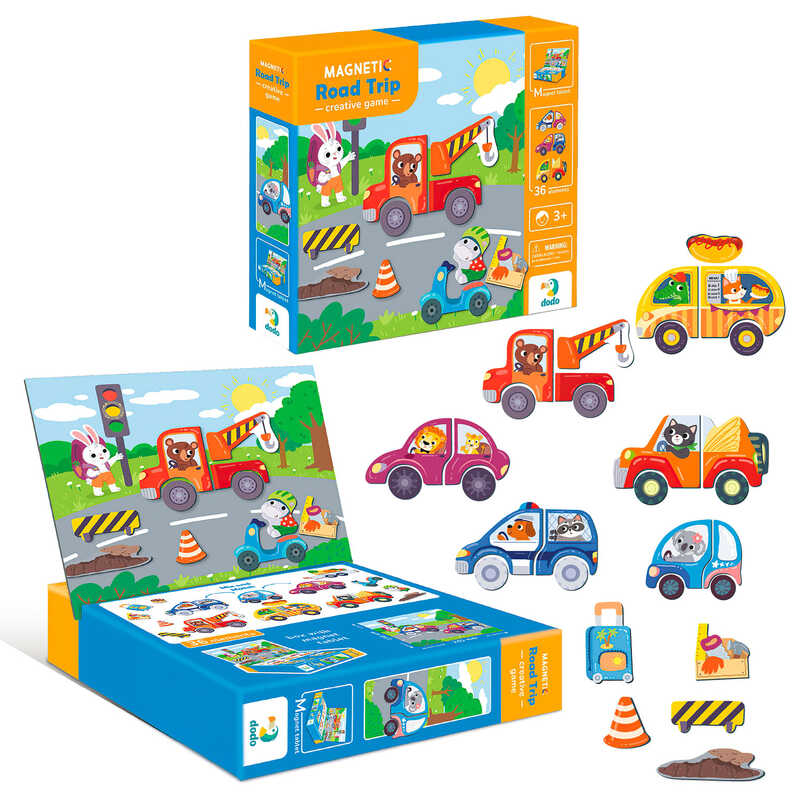 гр Магнітна гра "Дорожні пригоди" 200244 (10) "DoDo" 36 магнітів, 1 дошка, в коробці