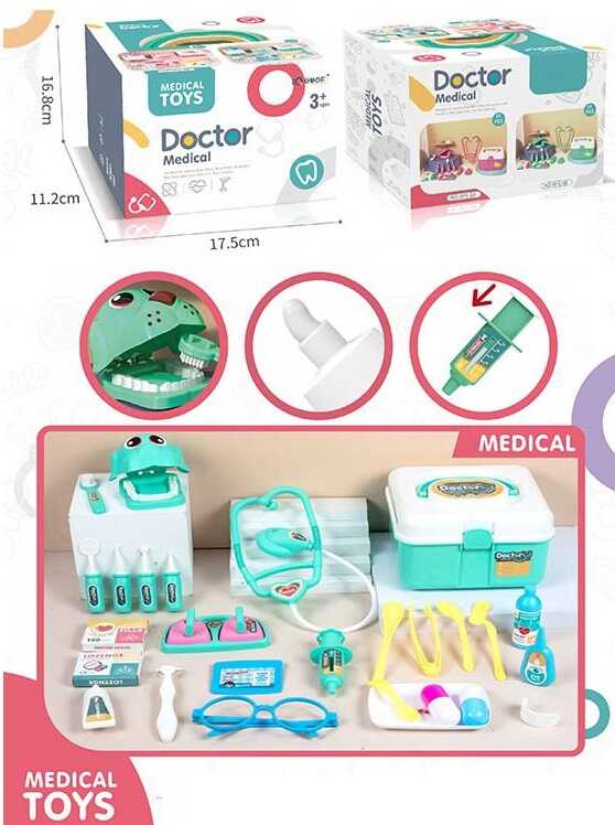 Набір лікаря XF 5-4 B (80/2) "Doctor Medical", 27 елеметів, колір зелений, у коробці