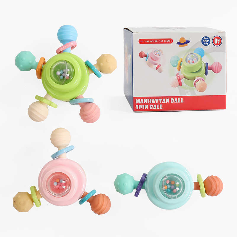 Брязкальце-спінер 6235 E (200/2) 3 брязкальця, гумові прорізувачі, присоски, в коробці