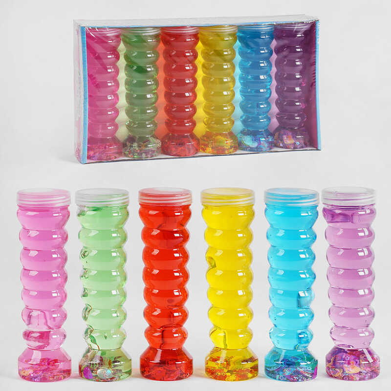 Лизун C 53105 (12) ЦІНА ЗА 6 ШТУК У БЛОЦІ, пайєтки у формі мушлі