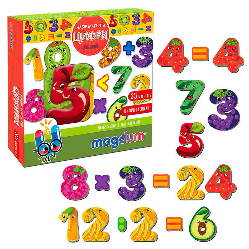 гр Магнітна гра "Цифри" ML4031-37 EN (24) "Magdum", 35 магнітів, в коробці