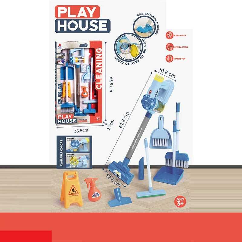 Набір для прибирання 096-60 A (18) пилосос на батарейках, швабра, мітла, совок, пінопластові кульки, в коробці