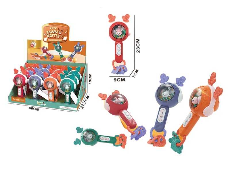 Брязкальце M 608 (12) ЦІНА ЗА 12 ШТУК В БЛОЦІ, підсвічування, англ. мова, звуки муз. інструментів, мелодії, звуки тварин, назви членів родини, пальчикова гра, в коробці