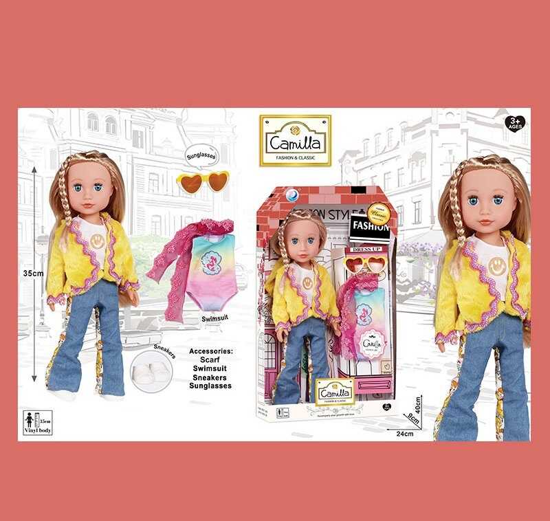 Лялька A 932 J (24/2) висота: 35 см, імітація скляних очей, прошите волосся, одяг, аксесуари, в коробці