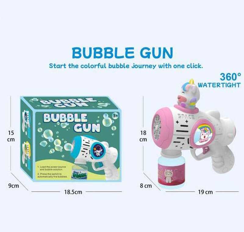 Пістолет з мильними бульбашками XD 800 A (96/2) підсвічування, автоматичний принцип, пляшечка з мильним розчином, в коробці