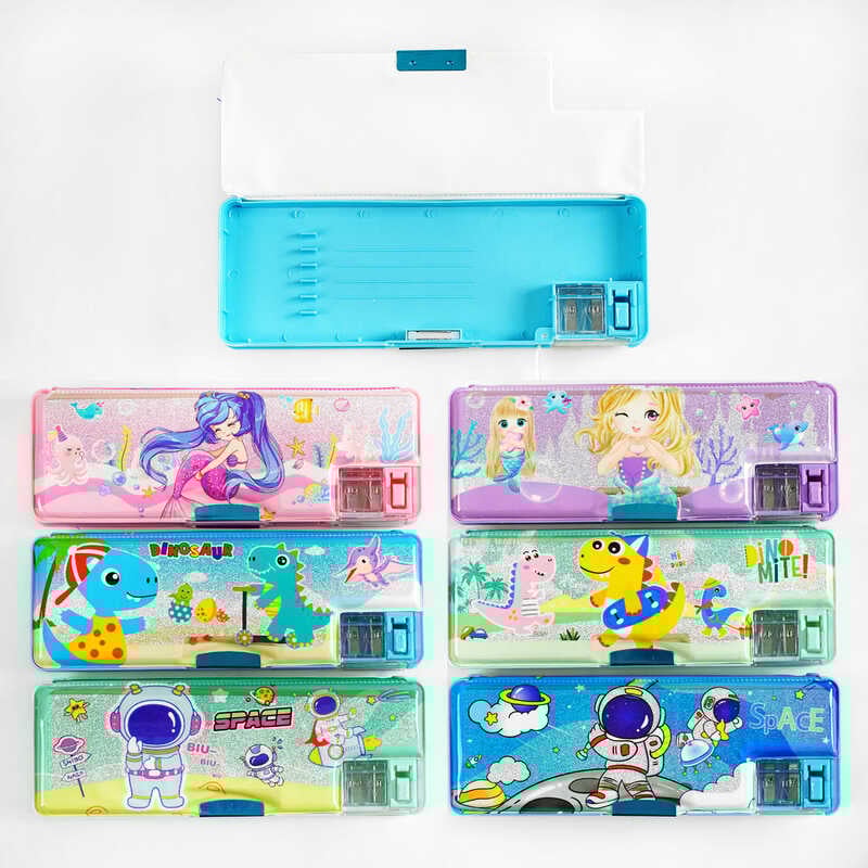 Пенал C 37106 (144) 6 видів, 2 відділення, вбудована точилка для олівців, у пакеті, ВИДАЄТЬСЯ ТІЛЬКИ МІКС ВИДІВ