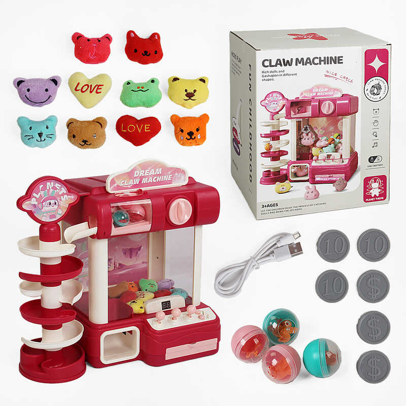 Ігровий автомат G 228 A Штрих = 98929 (6) підсвічування, мелодії, м’які іграшки, кульки, від батарейок/мережі, гра з кулькою, монетки, в коробці