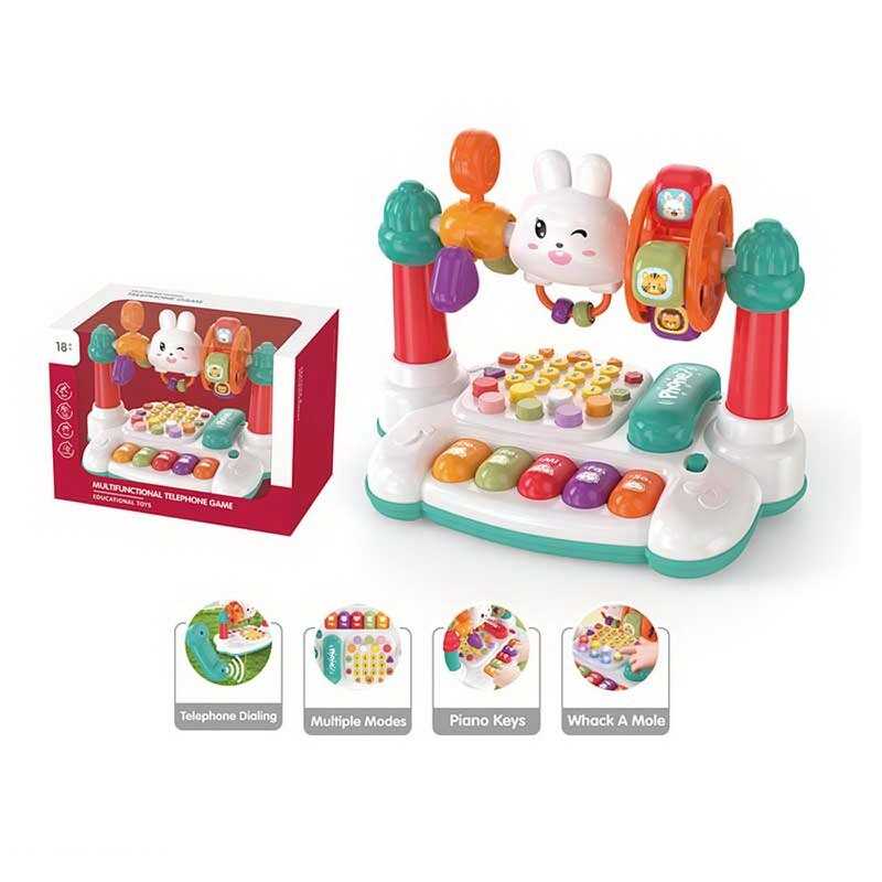 Музичний центр YL 78926 A ШТРИХ=30119 (24) озвучування англійською мовою, алфавіт, слова, фрази, підсвічування, піаніно, мелодії, бубон, пальчикові ігри, в коробці