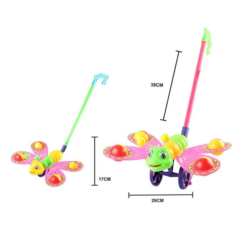 Каталка 198-2 (96/2) 2 види, "Метелик", брязкальця, висота 38 см, в пакеті