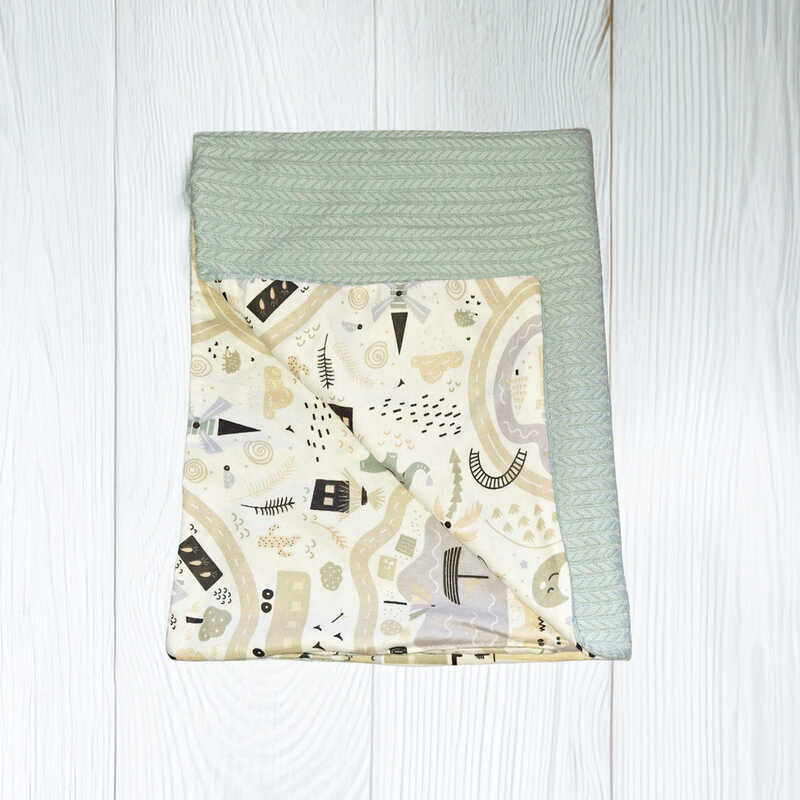 гр Плед для немовлят "Місто" 54350 (1) тканина в’язане полотно, ФЛАНЕЛЬ PREMIUM, розмір 100*80 см "Bimbo", в пакеті