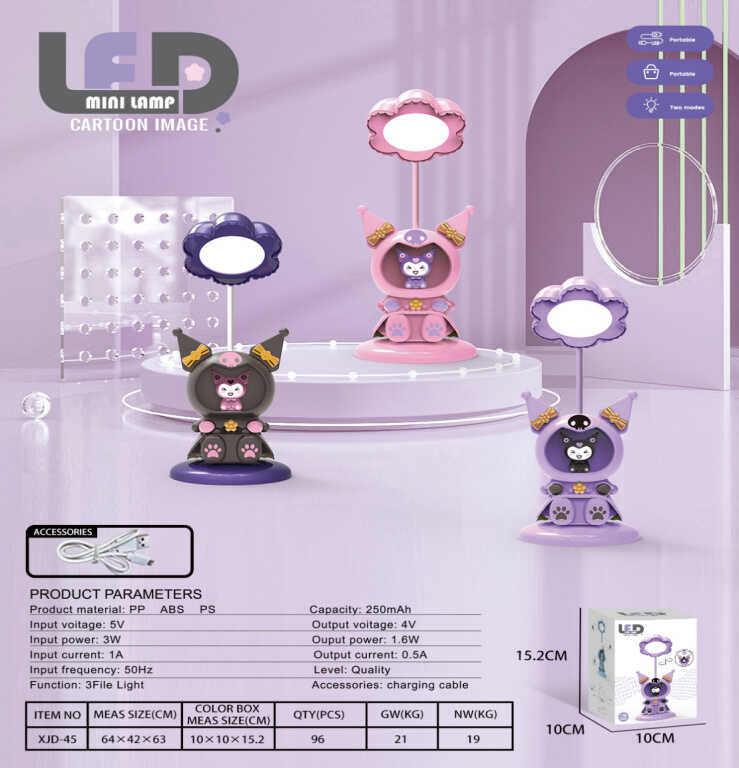 Лампа настільна світлодіодна C 71600 (96) 3 кольори, герой, вбудований акумулятор, нічник, стругачка, Type-C, в коробці, ВИДАЄТЬСЯ ТІЛЬКИ МІКС ВИДІВ