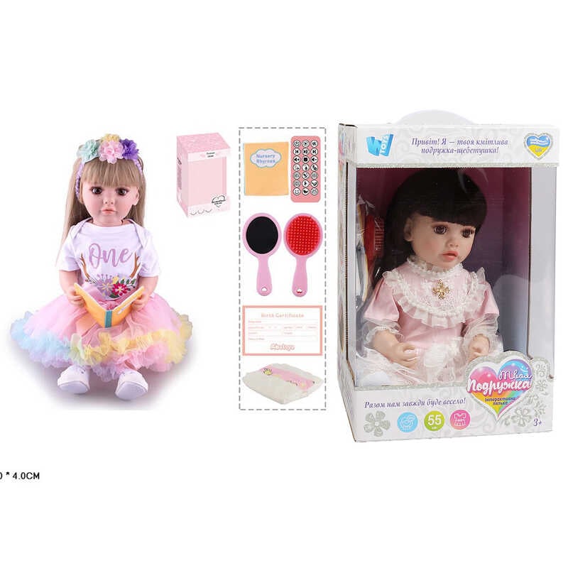 Інтерактивна лялька TK 4361-72 (9) "WToys", ОЗВУЧУВАННЯ УКРАЇНСЬКОЮ МОВОЮ, висота 55 см, пульт, на батарейках, аксесуари, рухає кінцівками, казки, пісні, віршики, скоромовки, відповідає на запитання, звуки тварин, мелодії, повторюшка, в коробці