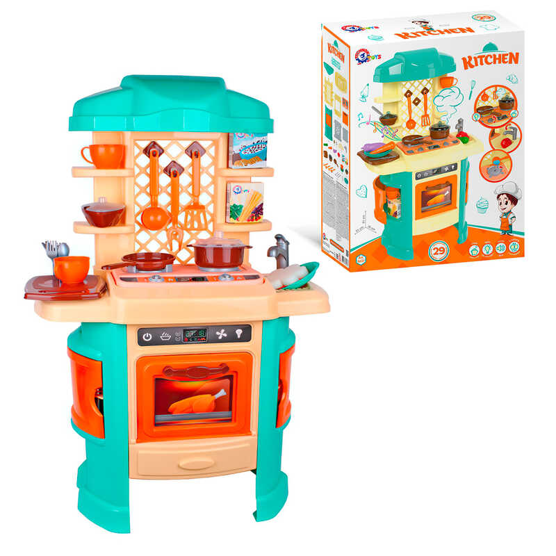 гр Кухня 5637 (3) підсвічування, звук, пар, 29 аксесуарів, "Technok Toys", в коробці