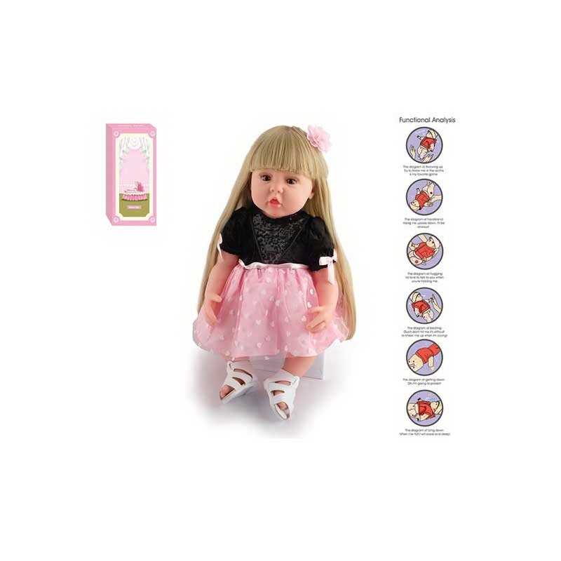 Лялька AFD 8866-3 S (12) висота: 52 см, функціональна, гумова, звуки, прошите волосся, аксесуари, в коробці