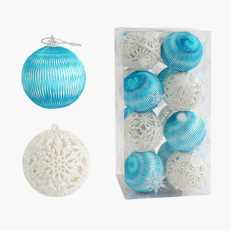 Новорічні прикраси C 67430 (72) 16 штук, кульки, D=6 см, у слюді