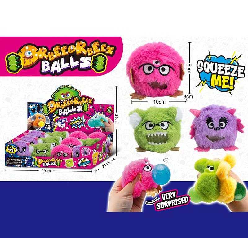 Антистрес BTX 009 (12) ЦІНА ЗА 12 ШТУК В БЛОЦІ, надуває кулю, текстильна, розмір - 10х8х8 см, в коробці